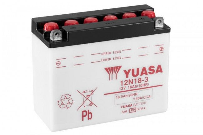 Batteria auto YUASA Moto 12N18 3 18. CCA PIOMBO 12V 18.9Ah 140A